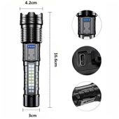 Valkyrie Şarjlı 7 Modlu Ultra Güçlü LED El Feneri Çakarlı Çok Fonksiyonlu Zoom 1500mAh - 8