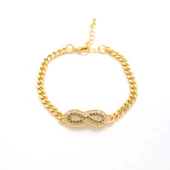 Çelik Bileklik Altın kaplama Kadın Figaro Sonsuzluk Model BLK-1062 thumbnail 2