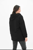 Kadın Büyük Beden Kapüşonlu Oversize Sweatshirt 1895-25 - 5