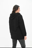 Kadın Büyük Beden Kapüşonlu Oversize Sweatshirt 1895-25 - 4