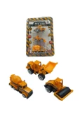 Metal Iş Makinaları 3'lü Mini Boy Oyuncak Iş Makinaları Seti - 2