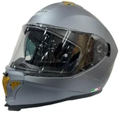 Sway 865 Full Face Double Visor Güneş Gözlüklü Kapalı Motosiklet Kaskı 2XL Beden Mat Gri thumbnail 1