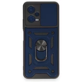 Smody Xiaomi Poco X5 5G İle Uyumlu Kılıf Kamera Korumalı Sürgülü Yüzüklü Standlı Tank - 2