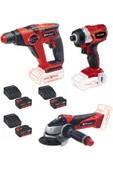 Einhell Te-hd 18/12 Matkap Te-ag 18/115 Avuç Taşlama Te-cı 18 Bl Kömürsüz Vidalama 3x4.0ah Akülü Set - 1