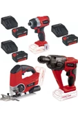 Einhell Te-cı 18 Bl Vidalama Te-hd 18 Matkap Te-js 18 Dekupaj 3x4.0ah Akülü Set - 1