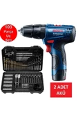 Bosch Darbeli Matkap Şarjlı Maktap Çok Amaçlı Yüksek Kaliteli El Aleti Çift Akülü 103 Parça Set Hediye - 2