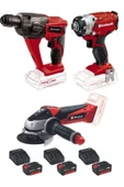 Einhell Te-hd 18 Li Matkap Vidalama Te-cı 18/1 Vidalama Te-ag 18/115 Avuç Taşlama 3x4.0ah Akülü Set - 1