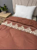 Clasy %100 Pamuk Ranforce Çift kişilik Yorgan Çift Taraflı Osela V3 Kiremit Düz Desenli Kapitoneli - 1