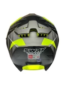 Sway Xbyc 865 Full Face Güneş Gözlüklü Kapalı Motosiklet Kaskı L Beden Titanium Sarı thumbnail 4