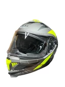 Sway Xbyc 865 Full Face Güneş Gözlüklü Kapalı Motosiklet Kaskı L Beden Titanium Sarı thumbnail 2