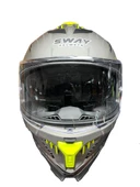 Sway Xbyc 865 Full Face Güneş Gözlüklü Kapalı Motosiklet Kaskı L Beden Titanium Sarı thumbnail 3