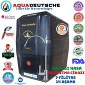 AQUA DEUTSCHE SİYAH MONTAJ DAHİL 12 LİTRE 7 FİLTRE 14 AŞAMA SU ARITMA CİHAZI - 1