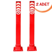 Kırmızı Bariyer Kilitli Yatar Park Bariyeri Araç Kişisel Otopark Direği 60 cm (2 ADET) Kırmızı - 1