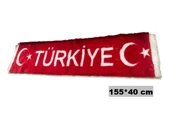 Torpido Üstü Ay Yıldızlı Türkiye Yazılı Peluş Örtü 155x40 Cm thumbnail 1