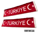 2 Adet Torpido Üstü Ay Yıldız Türkiye Yazılı Peluş Örtü 155x40 Cm thumbnail 1