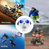 Tex 710 Jet Maske Bisiklet Motosiklet Kayak Çok Amaçlı Mavi Cam Aynalı Gözlük Maske - 4