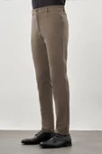 Koyu Vizon Esnek Yandan Cepli Casual Slim Fit Chino Pantolon 1003245174 - 3