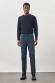 İndigo Mavi Düz Gabardin Pamuklu 5 Cep Slim Fit Casual Denim Pantolon 1023245158 - 2