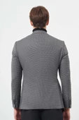 Füme Kazayağı Desen Mono Yaka Çift Yırtmaç 2 Düğme 6 Drop Slim Fit Classic Ceket 1002245106 thumbnail 5