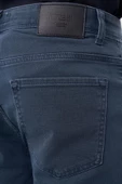 İndigo Mavi Düz Gabardin Pamuklu 5 Cep Slim Fit Casual Denim Pantolon 1023245158 - 5