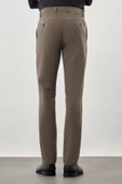 Koyu Vizon Esnek Yandan Cepli Casual Slim Fit Chino Pantolon 1003245174 - 4