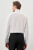 Beyaz Uzun Kol Düz Bez Ayağı Ata Yaka Cepsiz Pamuklu Basic Slim Fit Gömlek 1004245060 thumbnail 5