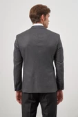Koyu Antrasit Kazayağı Desen Mono Yaka 6 Drop Slim Fit Classic Ceket 1002245106 thumbnail 7
