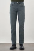 Su Yeşili Düz Gabardin Pamuklu 5 Cep Slim Fit Casual Denim Pantolon 1023245158 - 1