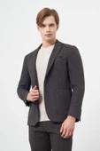 Siyah Örme Mono Yaka 6 Drop Slim Fit Ceket 1002245151 - 3