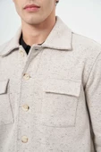 Bej Örme Polo Yaka Jakarlı Desen Yırtmaçsız Astarsız Slim Fit Classic Mont 1007245160 thumbnail 4