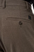 Koyu Vizon Esnek Yandan Cepli Casual Slim Fit Chino Pantolon 1003245174 - 5