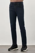 Koyu Lacivert Düz Gabardin Pamuklu 5 Cep Slim Fit Casual Denim Pantolon 1023245159 thumbnail 3