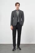 Koyu Lacivert Örme Mono Yaka 6 Drop Slim Fit Ceket 1002245153 thumbnail 2
