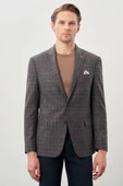 Füme Ekose Desen Bez Ayağı Mono Yaka Tam Astar Esnek 6 Drop Slim Fit Classic Ceket 1002245160 thumbnail 1