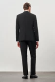 Siyah Düz Mono Yaka Esnek 6 Drop Slim Fit Classic Takım Elbise 1001245178 - 5
