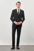 Siyah Düz Mono Yaka Esnek 6 Drop Slim Fit Classic Takım Elbise 1001245178 - 1