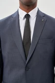 Koyu Lacivert Desen Mono Yaka 6 Drop Comfort Fit Classic Takım Elbise 1001245160 thumbnail 4