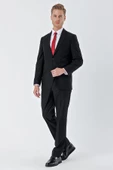 Siyah Gabardin Mono Yaka 6 Drop Comfort Fit Rahat Kesim Basic Takım Elbise 1001245010 - 3