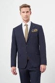 Lacivert Mono Yaka 6 Drop Comfort Fit Rahat Kesim Basic Takim Elbise 1001245310 - 3