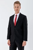 Siyah Gabardin Mono Yaka 6 Drop Comfort Fit Rahat Kesim Basic Takım Elbise 1001245010 - 5