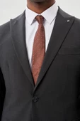 Koyu Antrasit Düz Kılıç Yaka Yünlü 6 Drop Slim Fit Classic Takım Elbise 1001245179 - 4