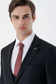 Siyah Mono Yaka Çift Yırtmaç Yelekli 6 Drop Slim Fit Dar Kesim Basic Takım Elbise 1001245186 thumbnail 6