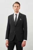 Siyah Düz Mono Yaka Esnek 6 Drop Slim Fit Classic Takım Elbise 1001245178 - 2