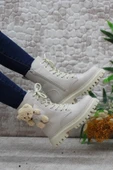Papuç Sepeti 4182 Ayıcıklı Fermuarlı Kaymaz Taban Kız Çocuk Bot thumbnail 2