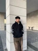 Samuray Kapşonlu  SweatShirt - Siyah - 4