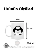 DeepCraft Best Quality 'Buttman' Kupa Yılbaşı,Sevgililer Günü, Hediyelik Kupa 300ML - 3