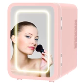 Mioji Mio 212 4L LED Işıklı Kozmetik Makyaj Krem Sıcak ve Soğuk Ayarlı Taşınabilir Fridge Mini Dolap - Pembe - 6