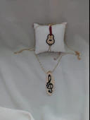 El Yapımı Miyuki Sol Anahtarı Ve Gitar Takı Seti - 2