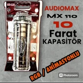 AUDIOMAX MX-110- 10 FARAD -LEDLİ-RGB ANİMASYONLU-REMOTELİ POWER KAPASİTÖR--TESİSATINIZI KORUR-AKÜ ÖMRÜ UZAR - 1