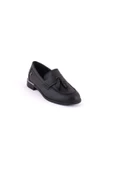 VENÜS 2455202K DÜZ TOPUK PÜSKÜLLÜ DERİ LOAFER KADIN AYAKKABI - 9
